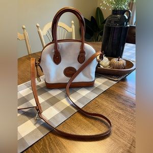 Dooney & Bourke White & British Tan Vintage Purse, Handbag, Excellent!